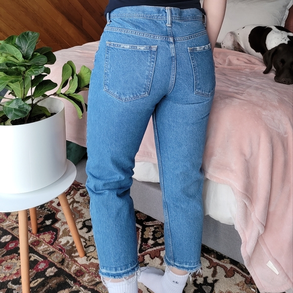 UO BDG Jeans Light Wash Straight Cut Off Denim Distressed Ankle - Picture 4 of 7